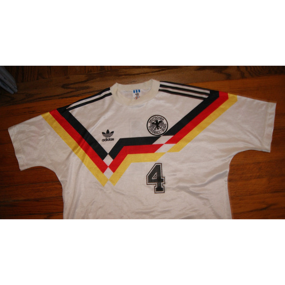 #4 Kohler Germany National Team 90s M Home Jersey Vintage Adidas Soccer USA Made